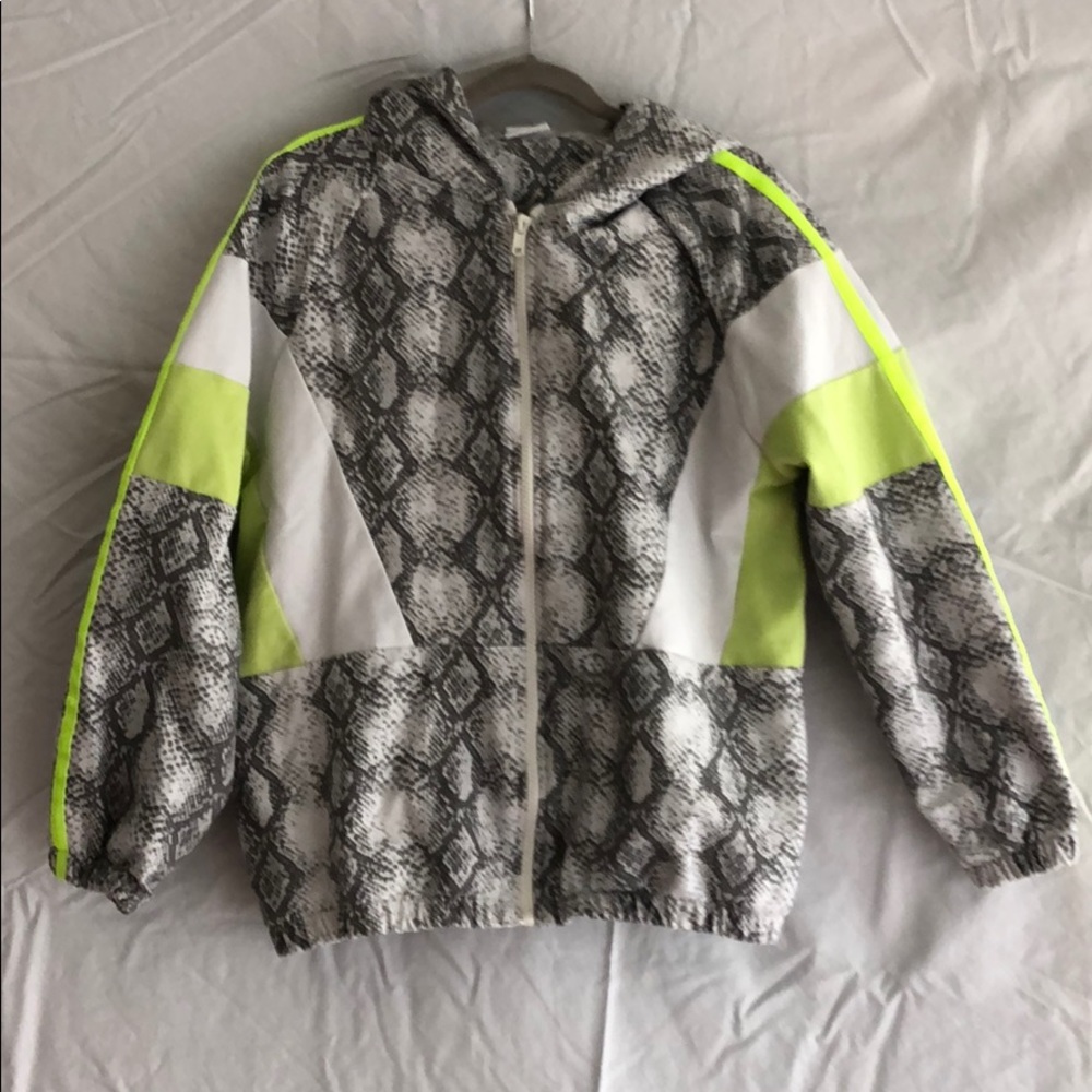 Zara girls snakeskin jacket with hood
